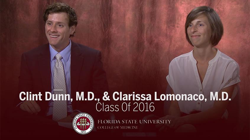 Clint Dunn, M.D., and Clarissa Lomonaco, M.D., Class of 2016