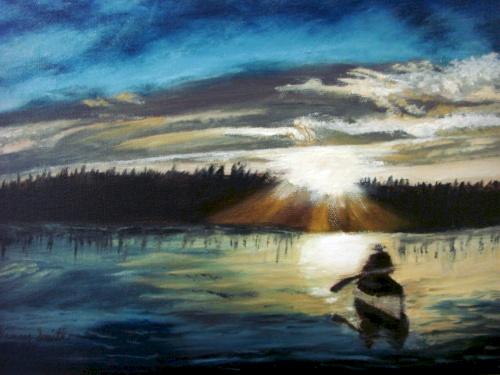 Lone Boater by Nancy Smith