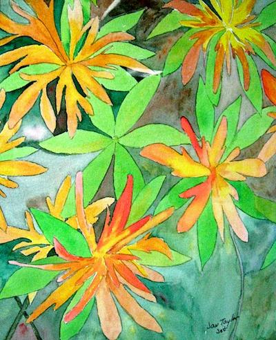 Yellow and Green Leaves by Jan Taylor