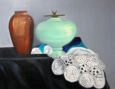 Vases and Lace by Carol Franchi