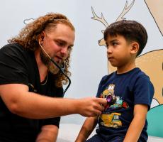 Nicholas Dietschweiler, D.O., a resident in the Family Medicine Residency Program at Ascension Sacred Heart, Emerald Coast, sees patients at the Point Washington Medical Clinic, which is open to all, regardless of ability to pay.