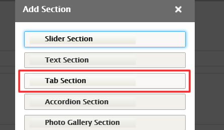 tab section button