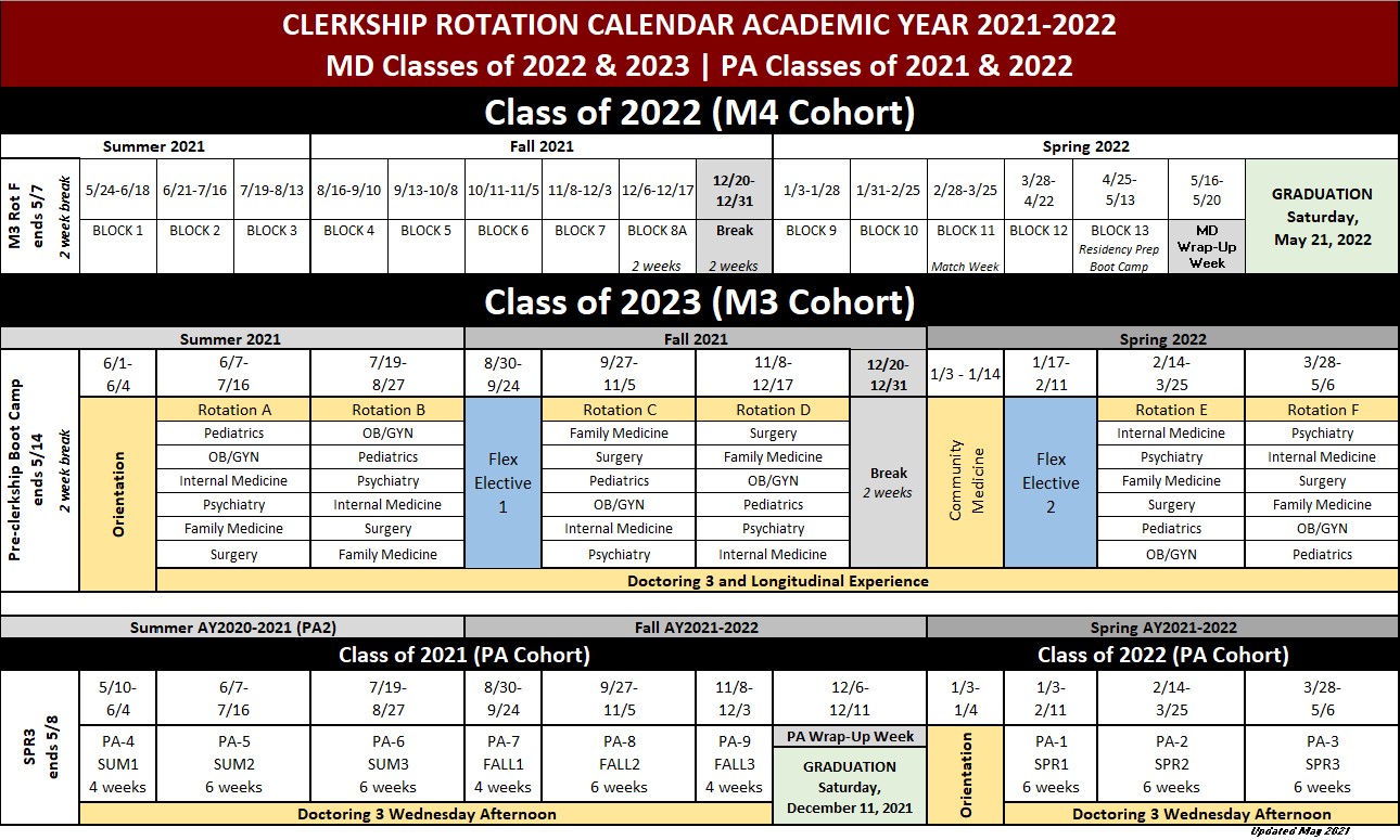 Fsu Spring 2022 Calendar Current Year Academic Calendar | College Of Medicine