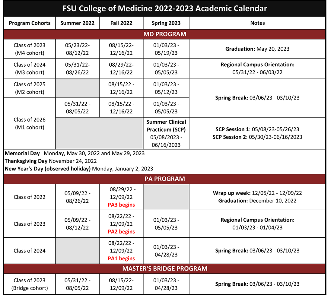 Academic Calendar AY2022-2023