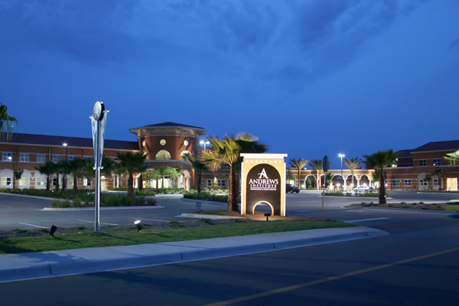 Andrews Institute at night