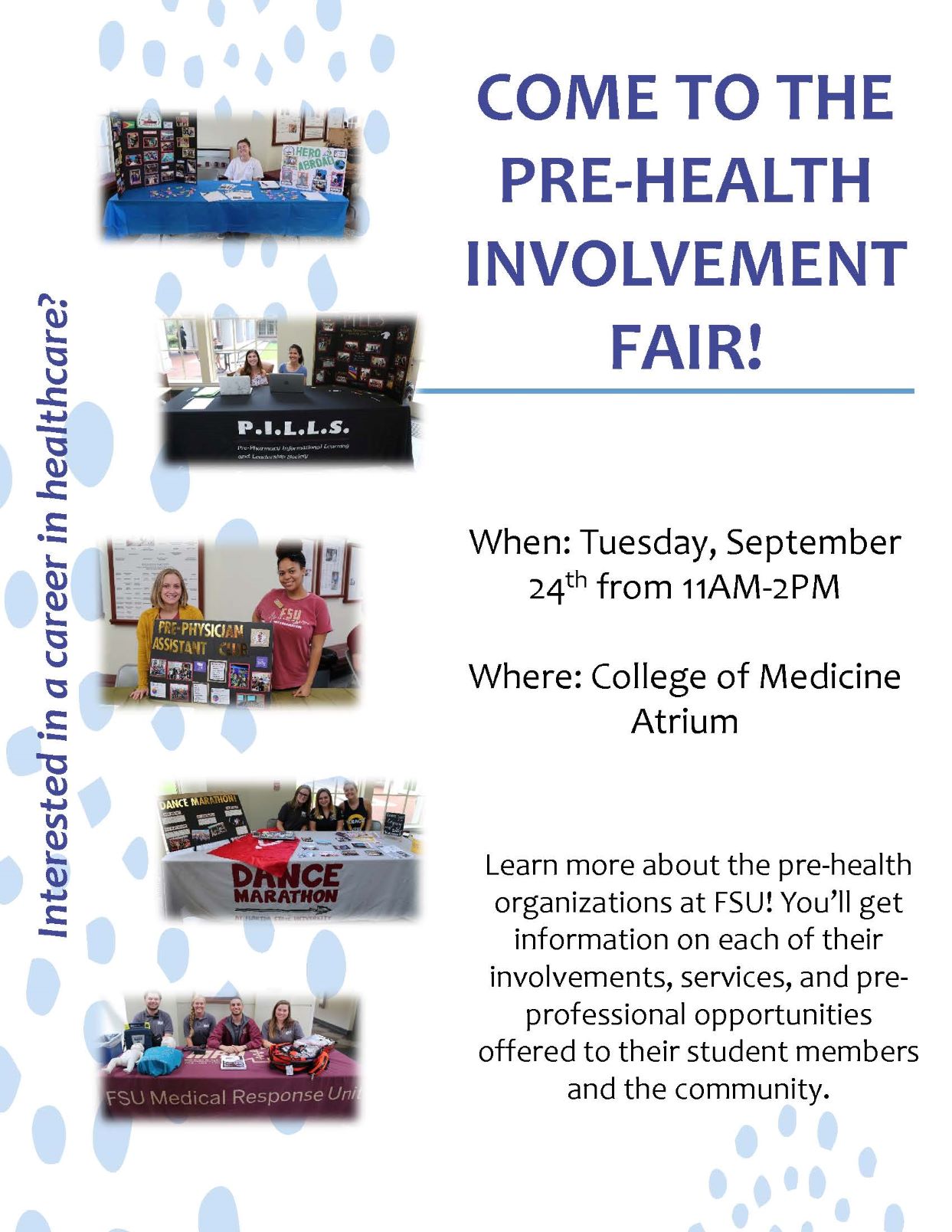 Pre-Health Involvement Fair Flyer