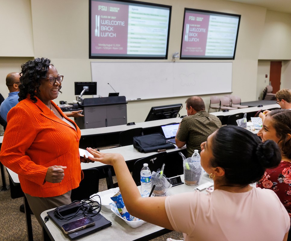 Photo of Dean Littles and students