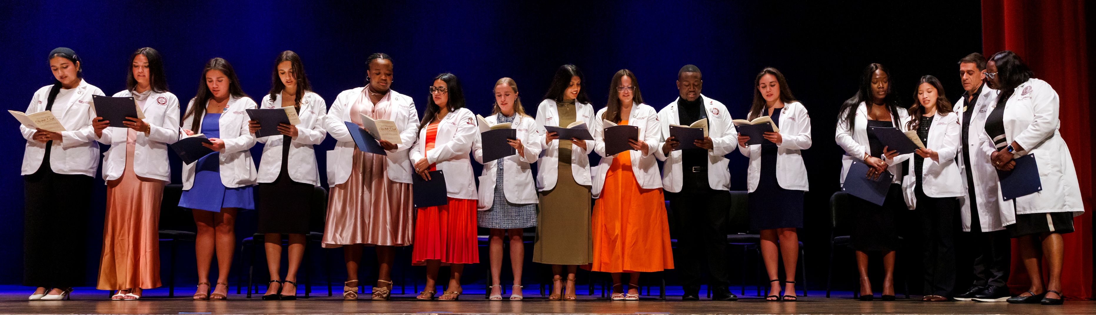 GHHS members line up to recite the society's oath.