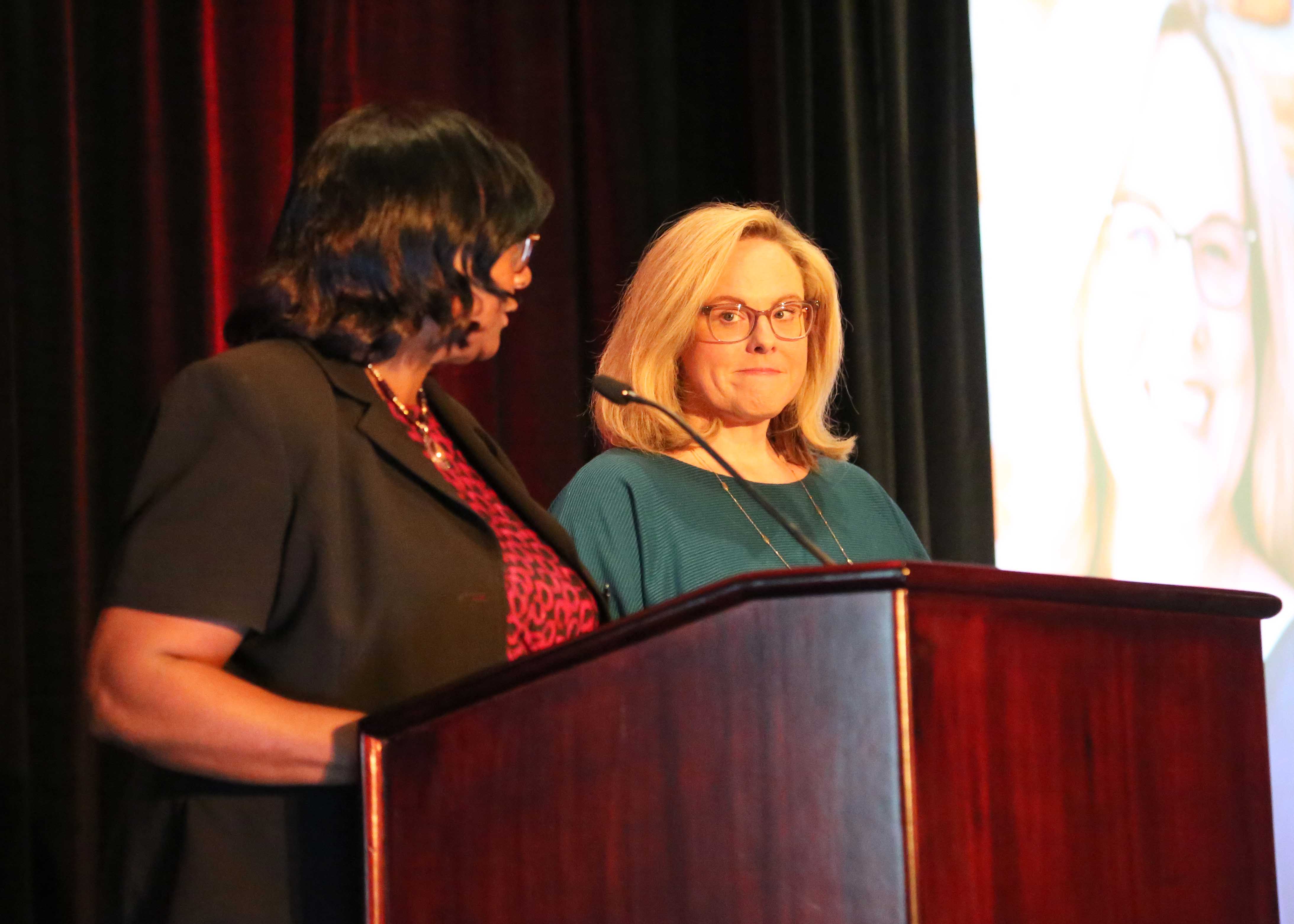 Hall of Fame inductee Dr. Laura Davis and interim dean Dr. Alma Littles