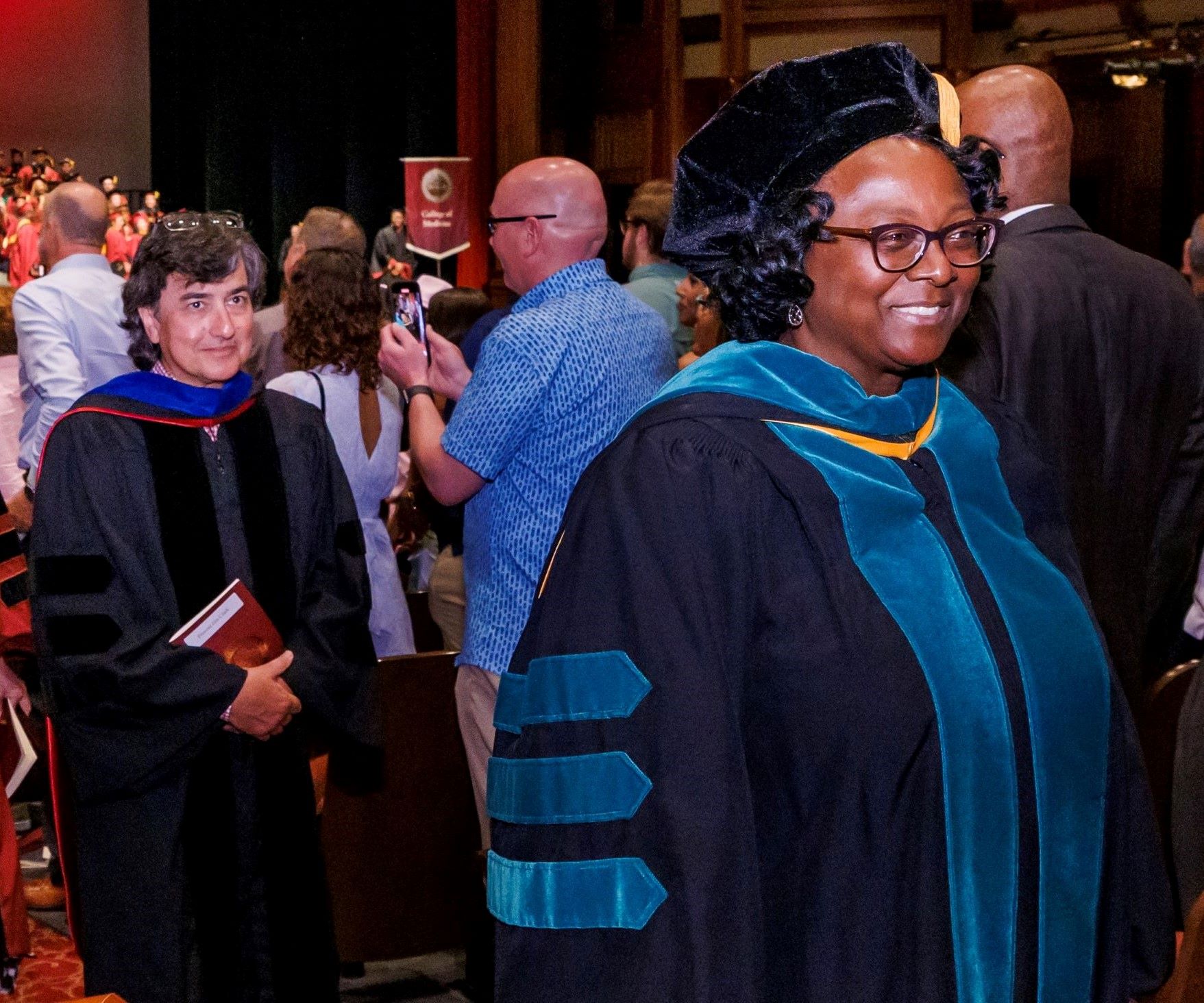 Interim Dean Alma Littles and Provost Jim Clark during the recessional