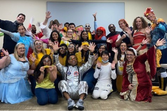 residents celebrate halloween
