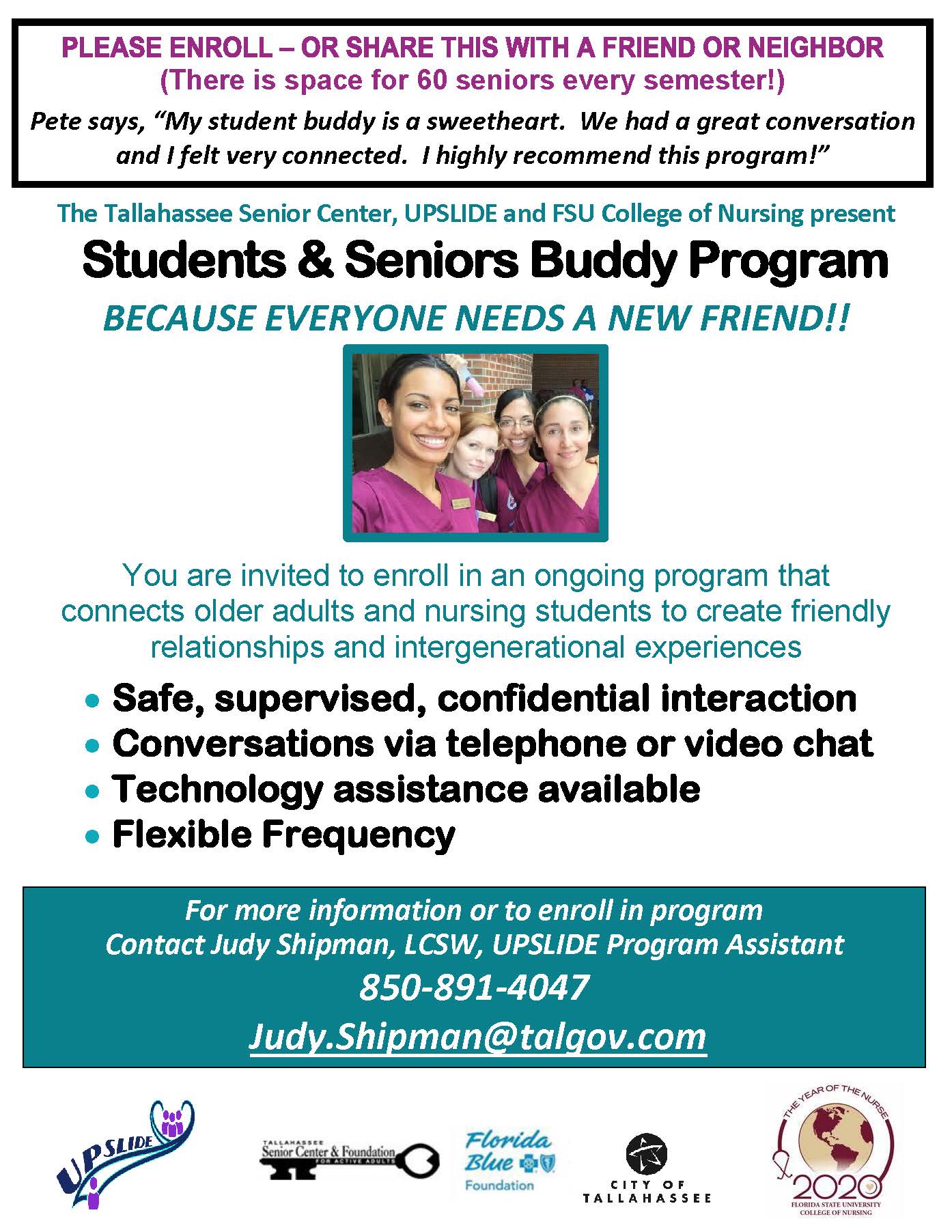 Senior Buddy Program Flyer