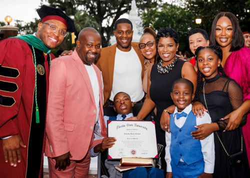 The Thomas family celebrates Nick's graduation