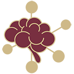 Stylized drawing of a brain