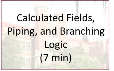 calculated fields, piping, branching logic