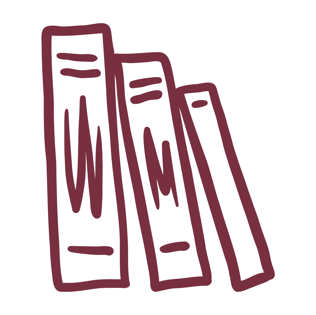 Books leaning on each other icon