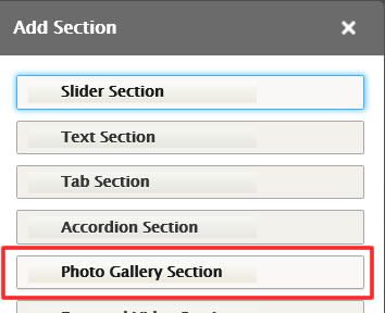 phto gallery section button