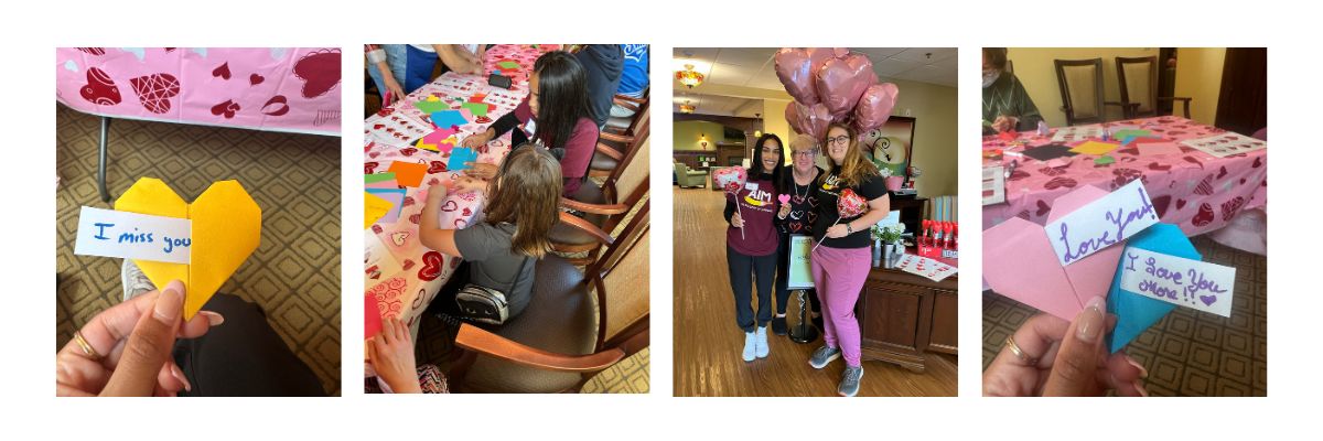 Valentine's Day origami with children at New Hope for Kids