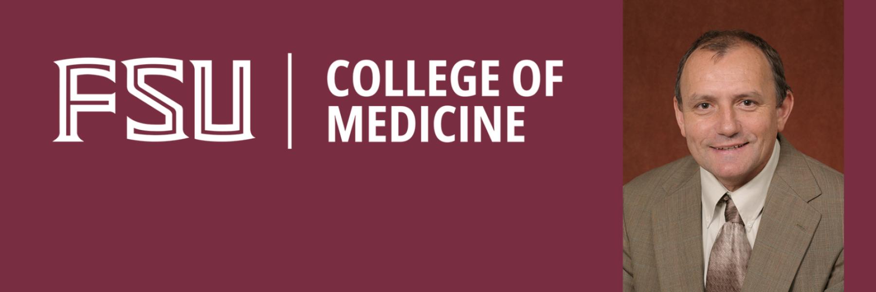 Head shot of Professor Branko Stevanovic on an FSU College of Medicine template