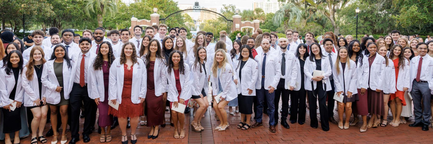 The M.D. Class of 2029 gathers outside Westcott