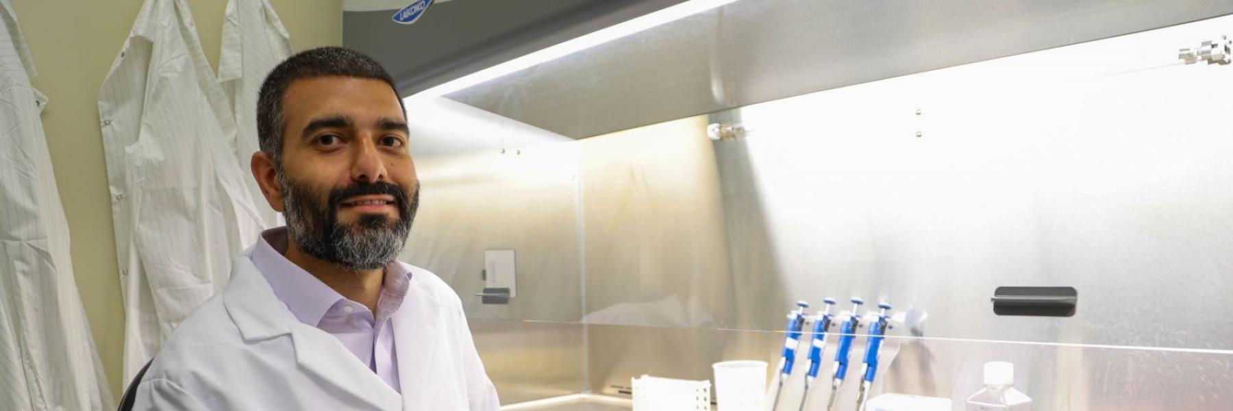 Associate Professor Jarrod Mousa in his FSU lab at the College of Medicine.