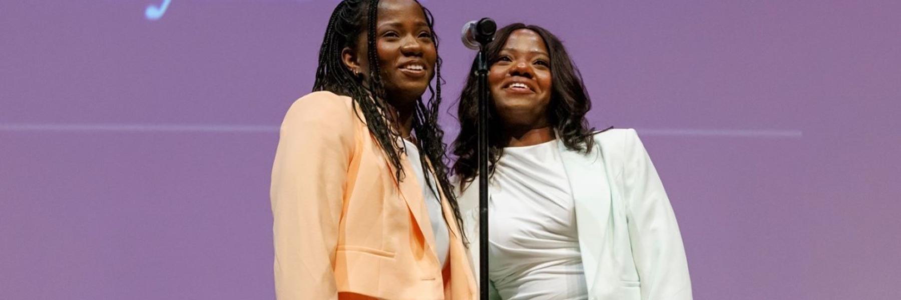 Twins Amanda and Tamara Raymond announce their matches