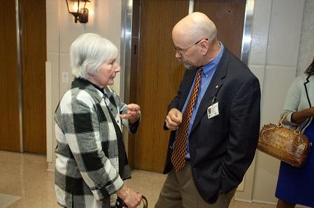 Photographed: Retired FSU College of Medicine professor and former FSU SeniorHealth Clinic provider, Dr. Ken Brummel-Smith with an FSU SeniorHealth patient.