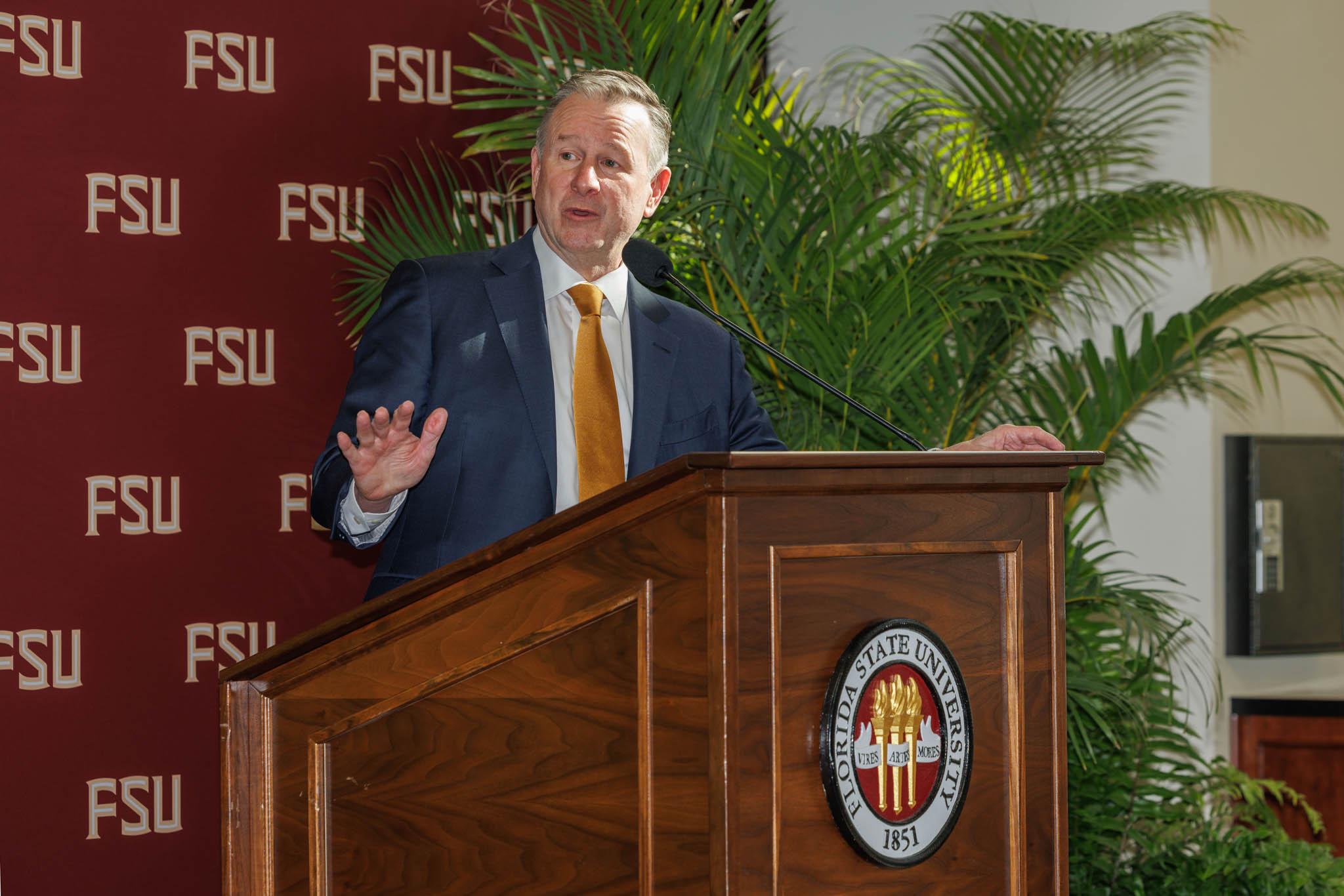 News Conference: FSU President Richard McCullough