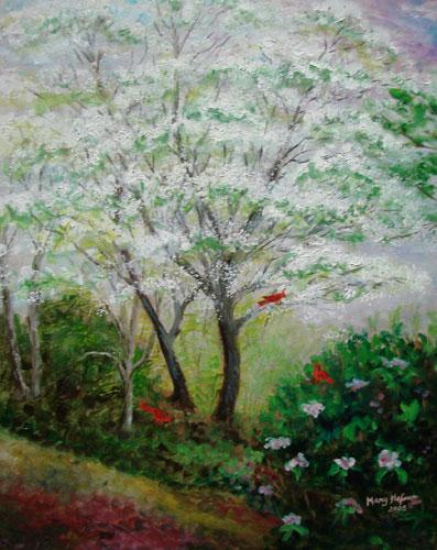 Trees in Bloom by Mary Hafner