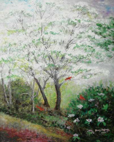 Trees in Bloom by Mary Hafner