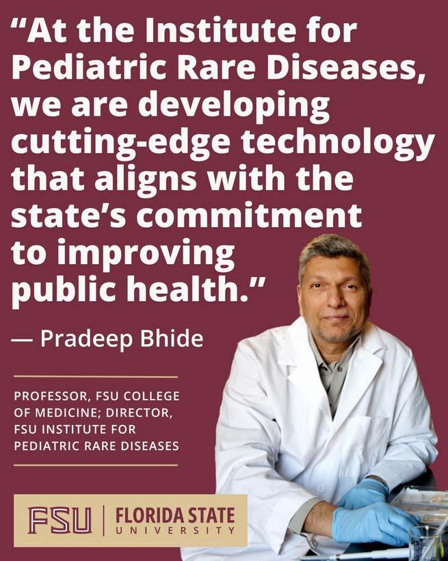 At the Institute for Pediatric Rare Disease, we are developing cutting-edge technology that aligns with the state's commitment to improving public health.