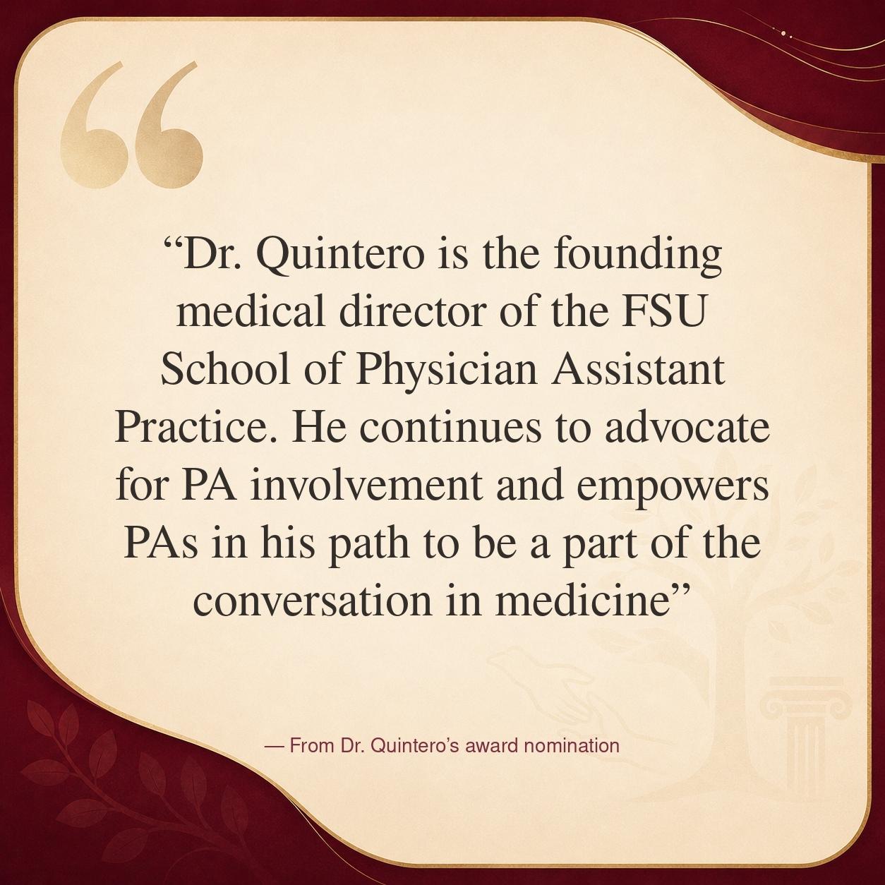 Quote from Nominee 