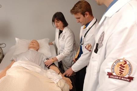 Photographed: Dr. Lisa Granville with FSU College of Medicine students in the simluation center.