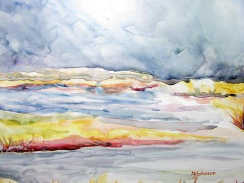 Storm Over the Marsh by Nancy Johnson