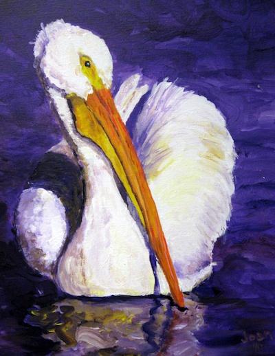 White Pelican by Joan Kanan