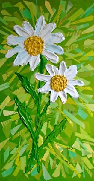 Daisies on Green by Leslie Puckett