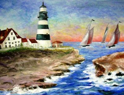 Red Sails in the Sunset by Mary Hafner