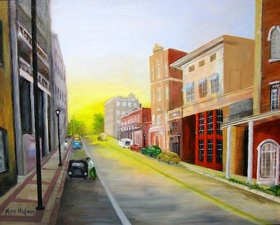 Early Morning Street Scene by Mary Hafner