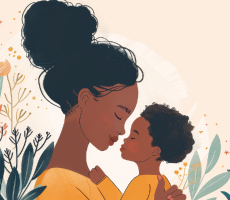 black mother and child