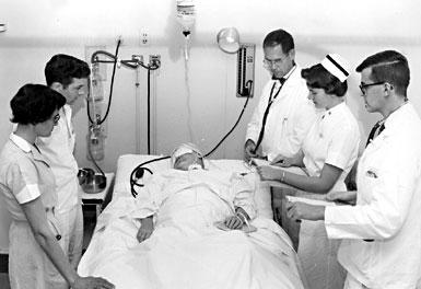 Dr. Jim Cavanagh is the young resident on the right in this old photo taken in the Dartmouth ICU.