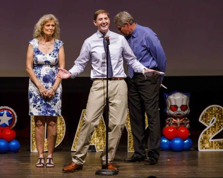 Cody Canavan celebrates being matched in internal medicine Atrium Health Carolinas Medical in Charlotte, N.C., with his parents, Mary Ann and Joseph Canavan.