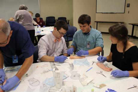 The Biopsy portion of this course had students doing a punch, excision, shave, ellipse, laceration repair, incision and drainage