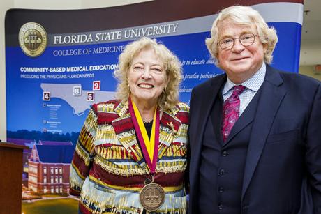 Drs. Myra and Julian Hurt; Hurt described Wednesday's event as her "Seminole moment and Seminole service."