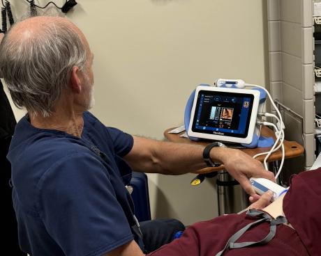 Dr. George Whiddon using Fibroscan