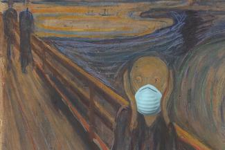 Illustration for The Tyee by Christopher Cheung. The Scream via Wikipedia, public domain; mask image via Wikipedia, public domain.
