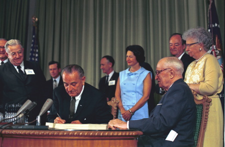 LBJ Signing Photo