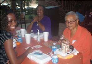 Intergenerational Picnic students and elderly woman